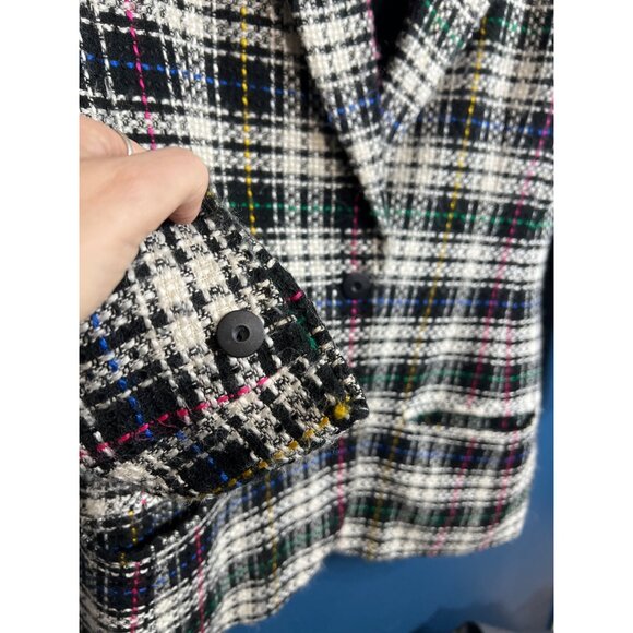 Vintage 80's Tweed Plaid Blazer Jacket - Picture 6 of 8